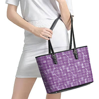 Poni Hawaii Breadfruit Palaka Motifs Leather Tote Bag LT14 - Polynesian Pride