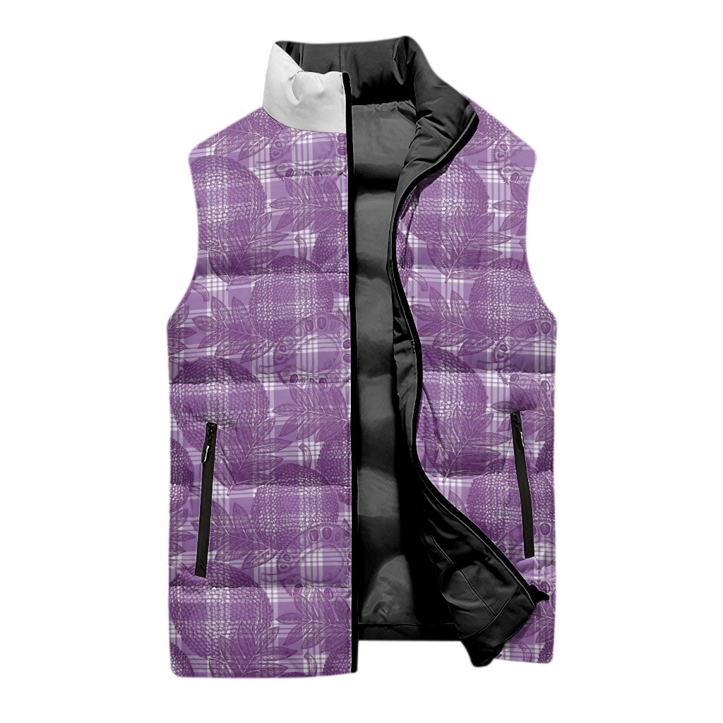 Poni Hawaii Breadfruit Palaka Motifs Sleeveless Puffer Jacket LT14 - Polynesian Pride