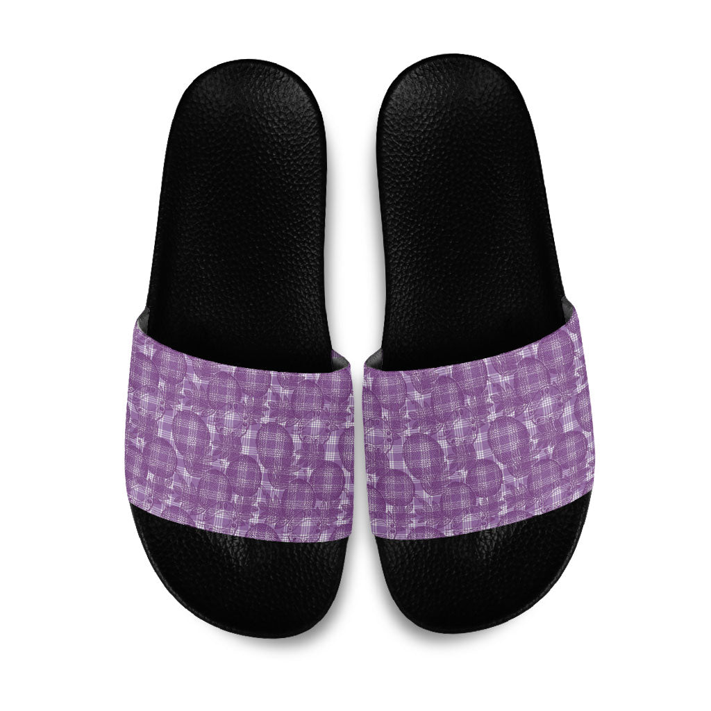 Poni Hawaii Breadfruit Palaka Motifs Slide Sandals