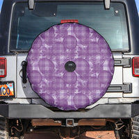Poni Hawaii Breadfruit Palaka Motifs Spare Tire Cover LT14 Purple - Polynesian Pride