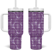 Poni Hawaii Breadfruit Palaka Motifs Tumbler With Handle LT14 One Size: 40 oz Purple - Polynesian Pride