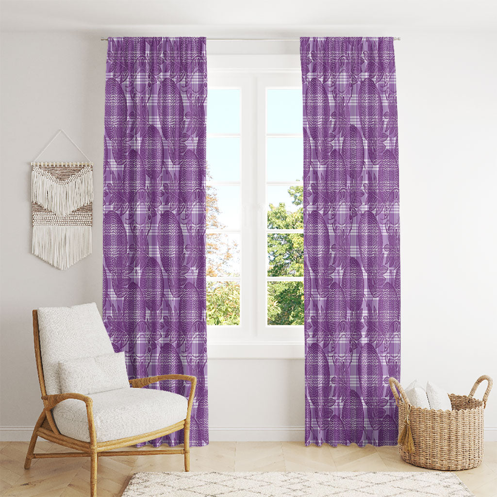 Poni Hawaii Breadfruit Palaka Motifs Window Curtain LT14 - Polynesian Pride