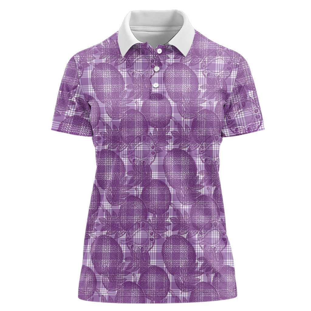 Poni Hawaii Breadfruit Palaka Motifs Women Polo Shirt