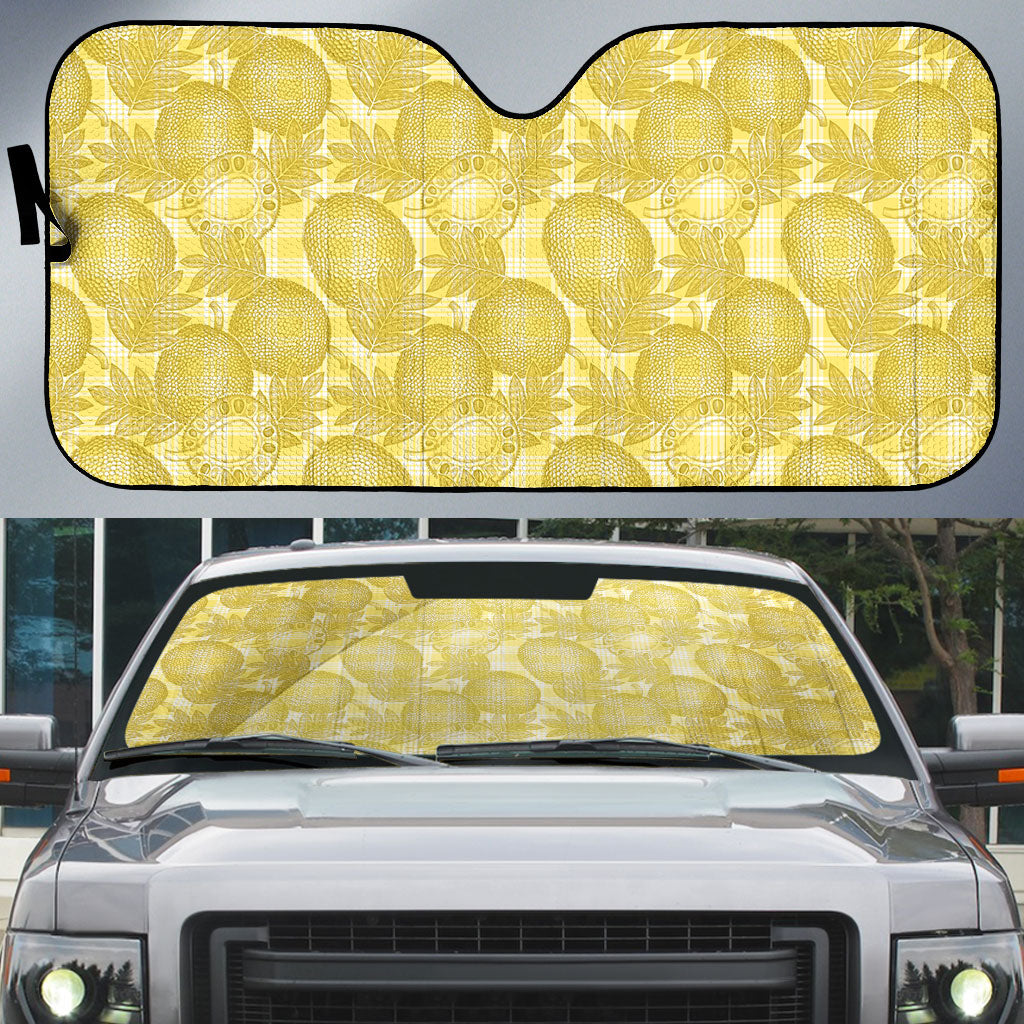 Melemele Hawaii Breadfruit Palaka Motifs Auto Sun Shade