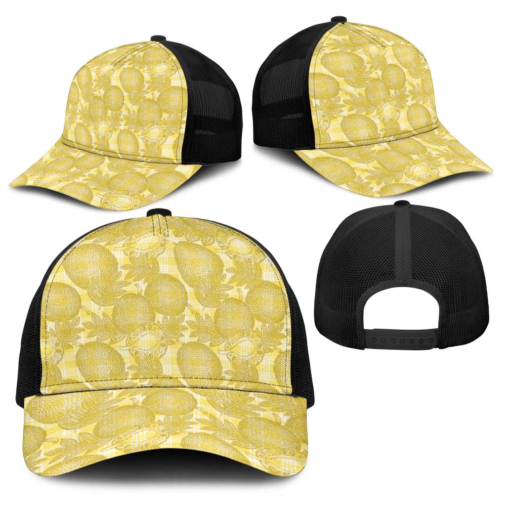 Melemele Hawaii Breadfruit Palaka Motifs Baseball Net Cap LT14 - Polynesian Pride