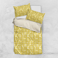 Melemele Hawaii Breadfruit Palaka Motifs Bedding Set LT14 US Twin 172cm x 218cm Yellow - Polynesian Pride