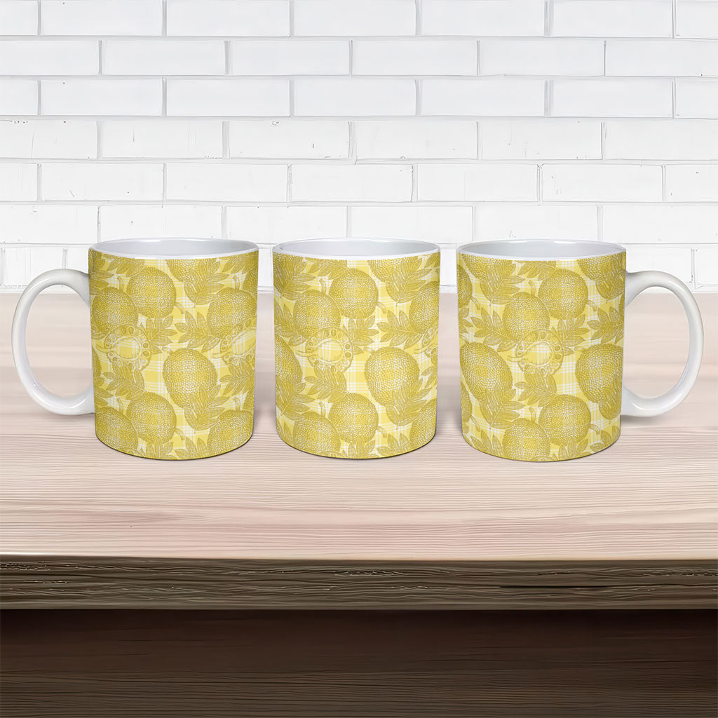 Melemele Hawaii Breadfruit Palaka Motifs Ceramic Mug LT14 - Polynesian Pride