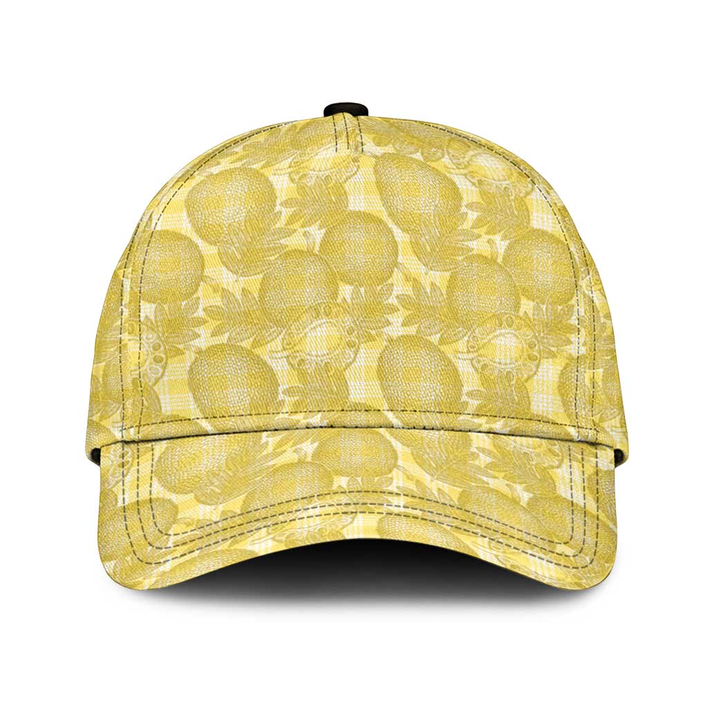 Melemele Hawaii Breadfruit Palaka Motifs Classic Cap LT14 Universal Fit Yellow - Polynesian Pride