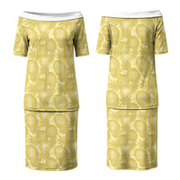 Melemele Hawaii Breadfruit Palaka Motifs Couples Matching Puletasi and Hawaiian Shirt LT14 - Polynesian Pride