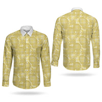 Melemele Hawaii Breadfruit Palaka Motifs Couples Matching Summer Maxi Dress and Long Sleeve Button Shirt LT14 - Polynesian Pride