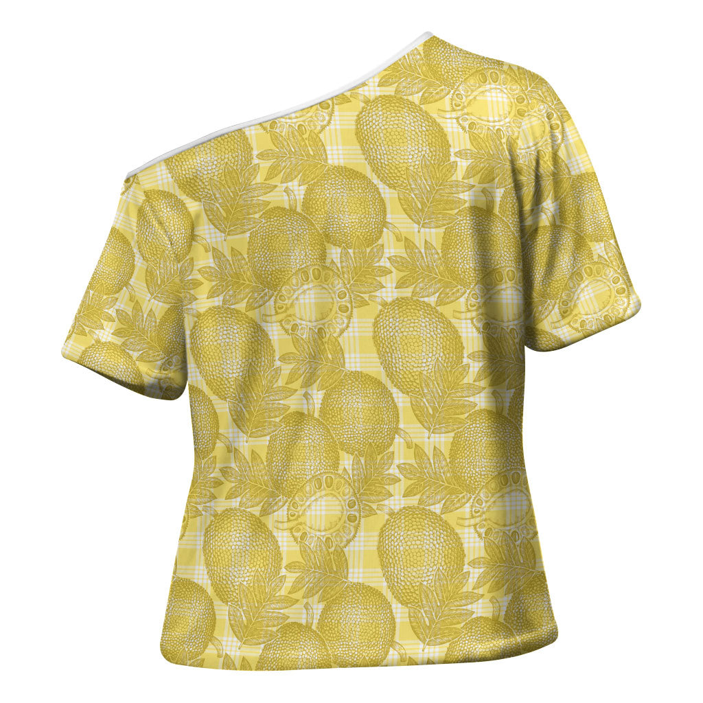 Melemele Hawaii Breadfruit Palaka Motifs Cross Shoulder Shirt LT14 - Polynesian Pride