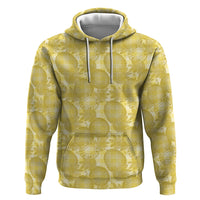 Melemele Hawaii Breadfruit Palaka Motifs Hoodie LT14 Pullover Hoodie Yellow - Polynesian Pride