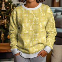 Melemele Hawaii Breadfruit Palaka Motifs Kid Ugly Christmas Sweater LT14 - Polynesian Pride