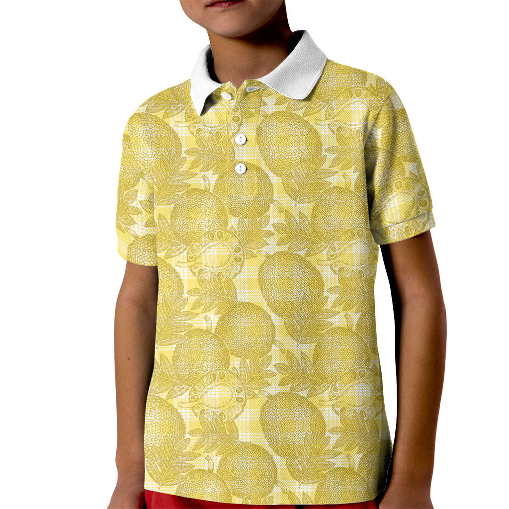 Melemele Hawaii Breadfruit Palaka Motifs Kid Polo Shirt