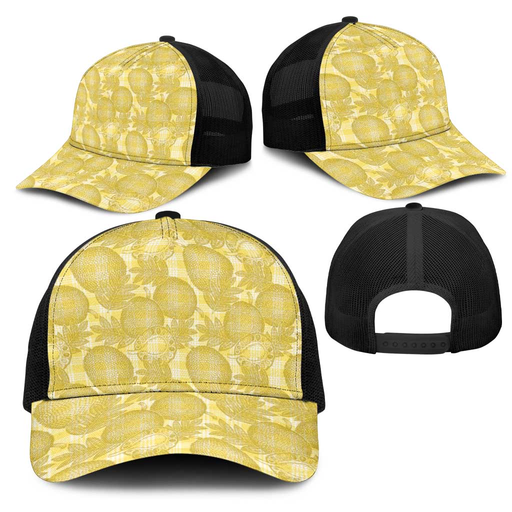 Melemele Hawaii Breadfruit Palaka Motifs Mesh Trucker Cap LT14 - Polynesian Pride