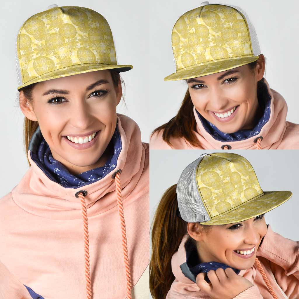 Melemele Hawaii Breadfruit Palaka Motifs Mesh Trucker Cap LT14 - Polynesian Pride