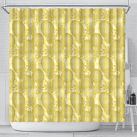 Melemele Hawaii Breadfruit Palaka Motifs Shower Curtain LT14 - Polynesian Pride