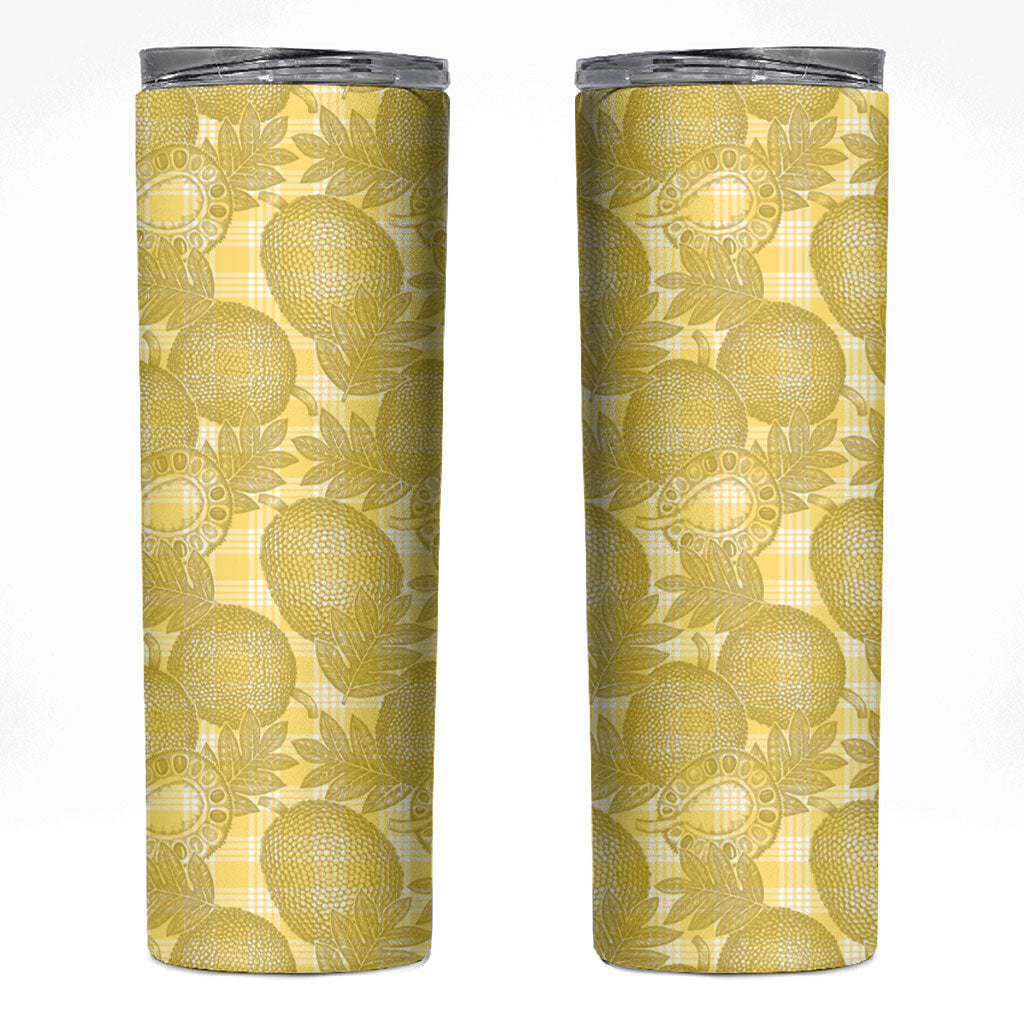 Melemele Hawaii Breadfruit Palaka Motifs Skinny Tumbler