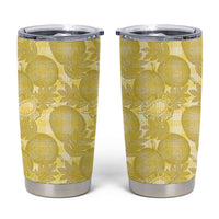 Melemele Hawaii Breadfruit Palaka Motifs Tumbler Cup LT14 Yellow - Polynesian Pride
