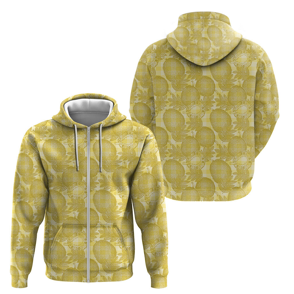 Melemele Hawaii Breadfruit Palaka Motifs Zip Hoodie LT14 - Polynesian Pride