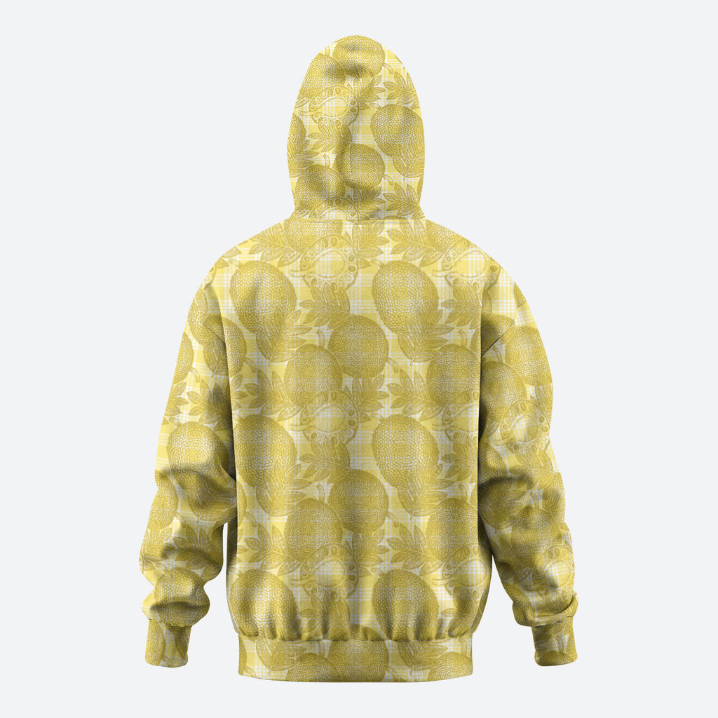 Melemele Hawaii Breadfruit Palaka Motifs Zip Hoodie LT14 - Polynesian Pride