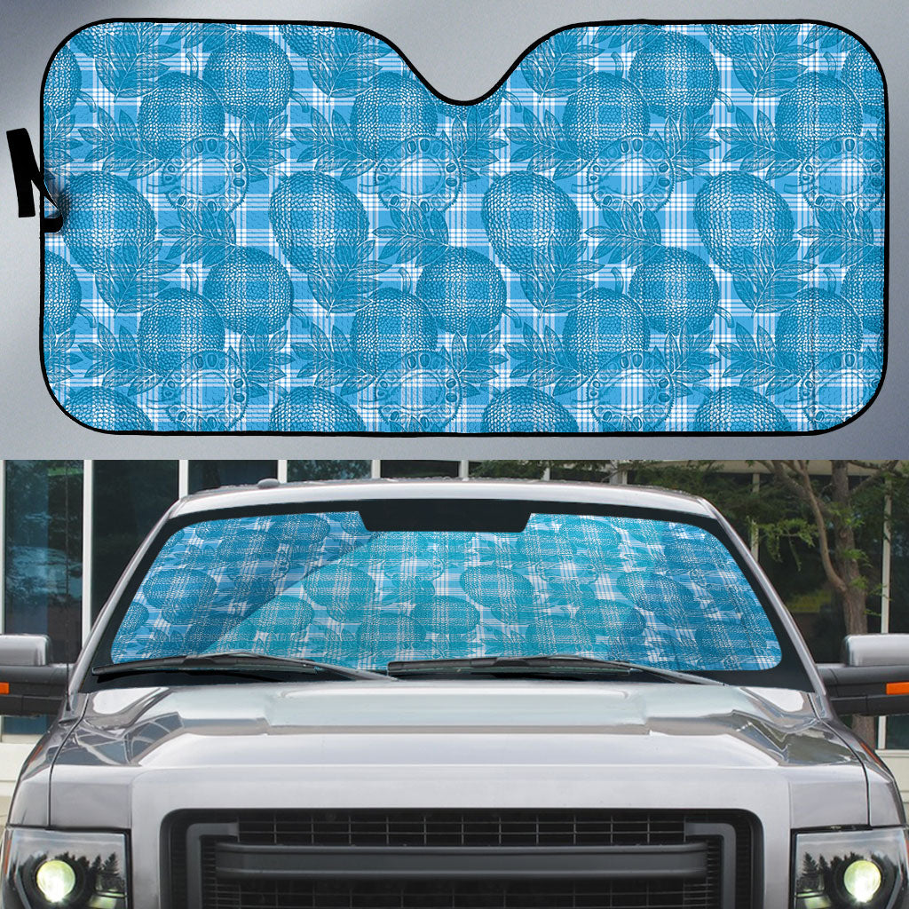 Polu Hawaii Breadfruit Palaka Motifs Auto Sun Shade