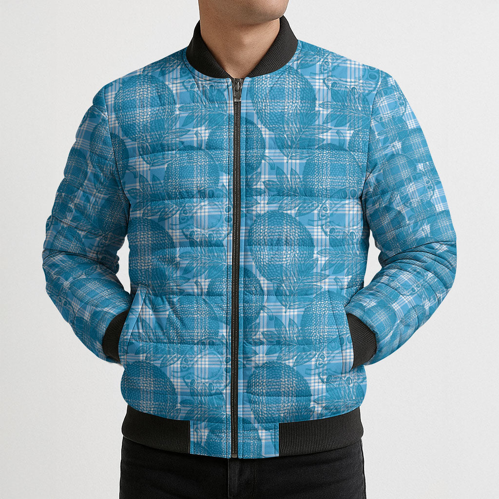 Polu Hawaii Breadfruit Palaka Motifs Bomber Puffer Jacket LT14 - Polynesian Pride