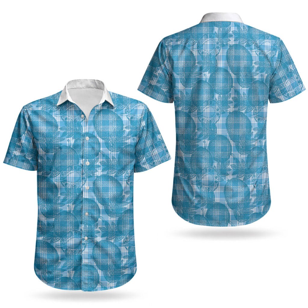 Polu Hawaii Breadfruit Palaka Motifs Couples Matching Mermaid Dress and Hawaiian Shirt LT14 - Polynesian Pride