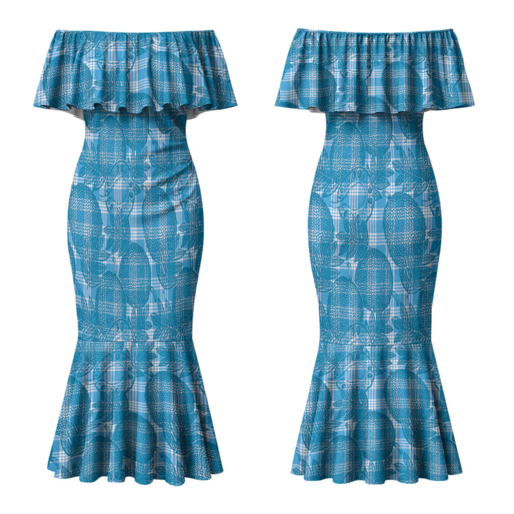 Polu Hawaii Breadfruit Palaka Motifs Couples Matching Mermaid Dress and Hawaiian Shirt LT14 - Polynesian Pride