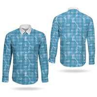 Polu Hawaii Breadfruit Palaka Motifs Couples Matching Off Shoulder Short Dress and Long Sleeve Button Shirt LT14 - Polynesian Pride