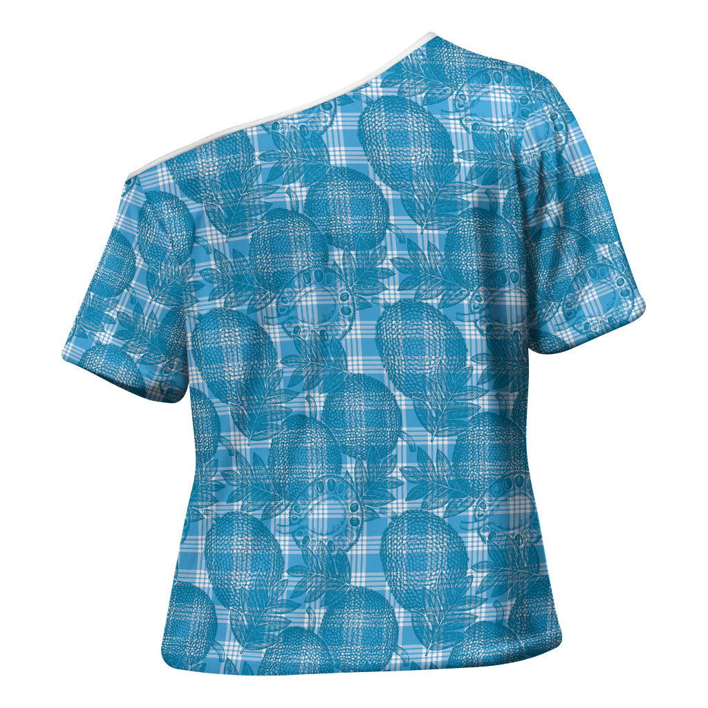 Polu Hawaii Breadfruit Palaka Motifs Cross Shoulder Shirt LT14 - Polynesian Pride