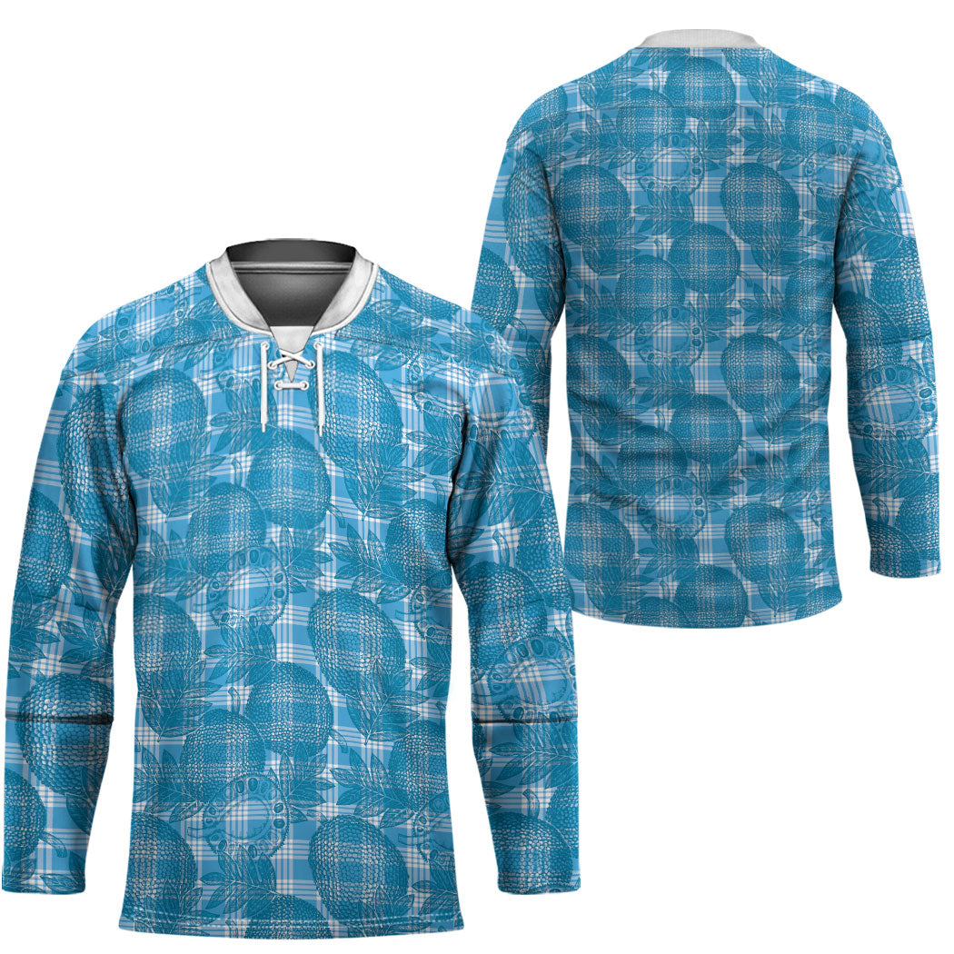 Polu Hawaii Breadfruit Palaka Motifs Hockey Jersey LT14 - Polynesian Pride