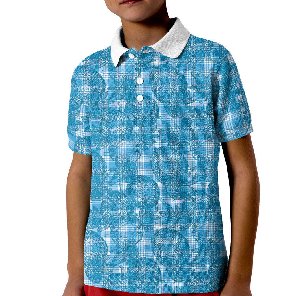 Polu Hawaii Breadfruit Palaka Motifs Kid Polo Shirt
