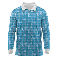 Polu Hawaii Breadfruit Palaka Motifs Long Sleeve Polo Shirt