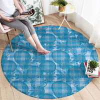 Polu Hawaii Breadfruit Palaka Motifs Round Carpet LT14 - Polynesian Pride
