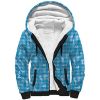 Polu Hawaii Breadfruit Palaka Motifs Sherpa Hoodie LT14 Unisex Blue - Polynesian Pride