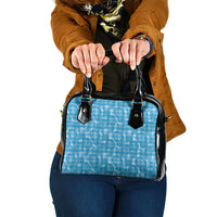 Polu Hawaii Breadfruit Palaka Motifs Shoulder Handbag LT14 One Size Blue - Polynesian Pride