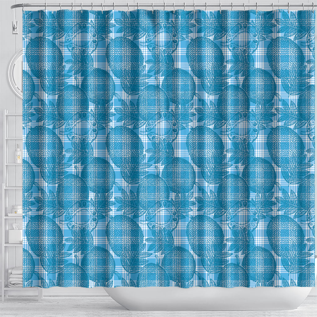Polu Hawaii Breadfruit Palaka Motifs Shower Curtain LT14 - Polynesian Pride