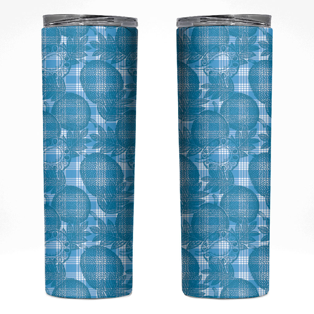 Polu Hawaii Breadfruit Palaka Motifs Skinny Tumbler