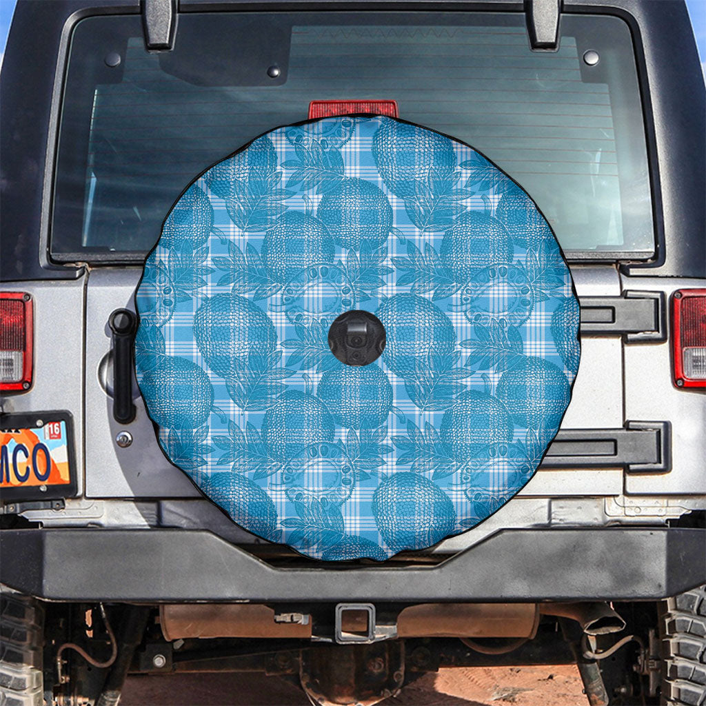 Polu Hawaii Breadfruit Palaka Motifs Spare Tire Cover LT14 Blue - Polynesian Pride