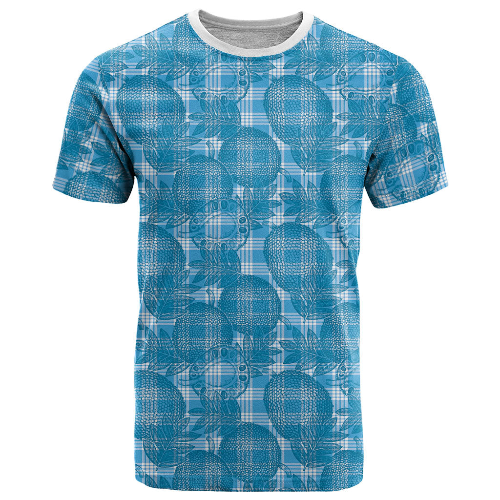 Polu Hawaii Breadfruit Palaka Motifs T Shirt LT14 Blue - Polynesian Pride
