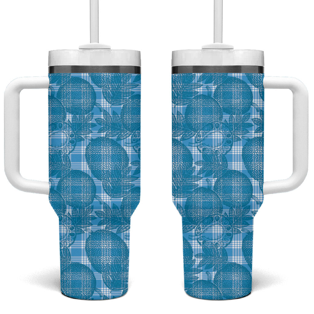 Polu Hawaii Breadfruit Palaka Motifs Tumbler With Handle