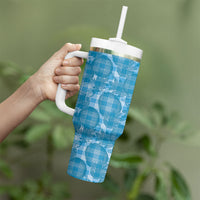 Polu Hawaii Breadfruit Palaka Motifs Tumbler With Handle LT14 - Polynesian Pride