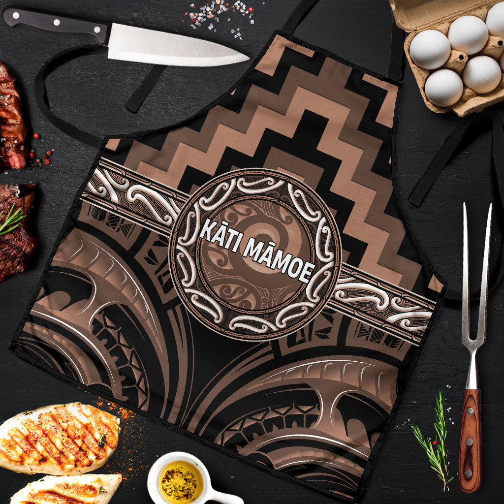 Aotearoa Kati Mamoe Apron Maori Iwi Poutama Puhoro Tattoo LT14 Brown - Polynesian Pride