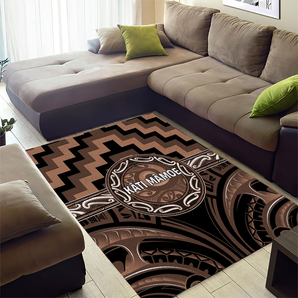 Aotearoa Kati Mamoe Area Rug Maori Iwi Poutama Puhoro Tattoo LT14 - Polynesian Pride