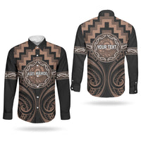 Aotearoa Kati Mamoe Personalised Couples Matching Summer Maxi Dress and Long Sleeve Button Shirt Maori Iwi Poutama Puhoro Tattoo LT14 - Polynesian Pride