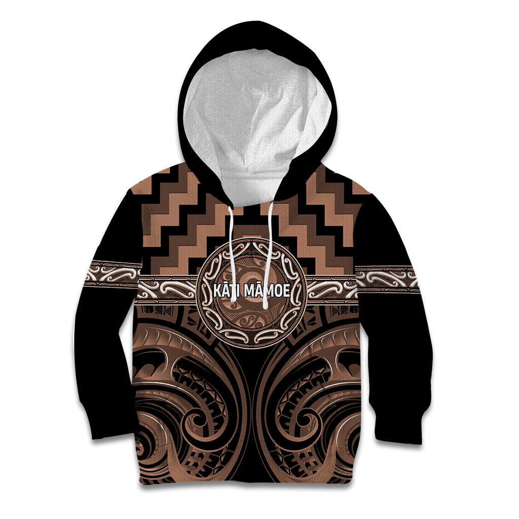 Aotearoa Kati Mamoe Personalised Kid Hoodie Maori Iwi Poutama Puhoro Tattoo