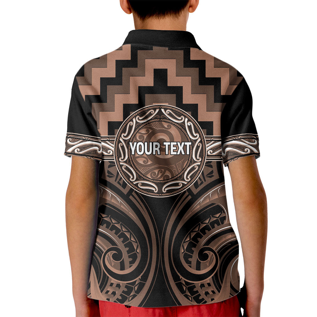 Aotearoa Kati Mamoe Personalised Kid Polo Shirt Maori Iwi Poutama Puhoro Tattoo LT14 - Polynesian Pride