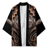 Aotearoa Kati Mamoe Personalised Kimono Maori Iwi Poutama Puhoro Tattoo LT14 Unisex Brown - Polynesian Pride