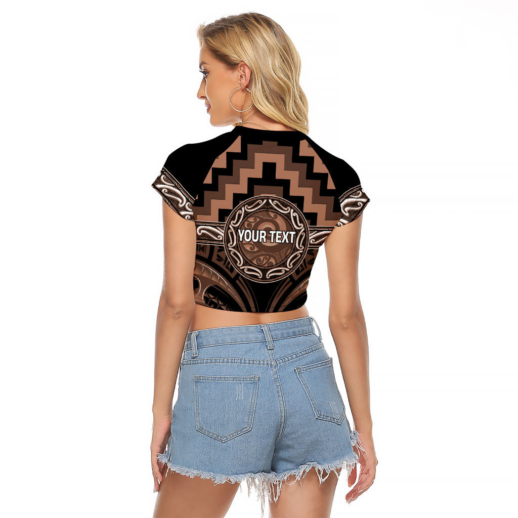 Aotearoa Kati Mamoe Personalised Raglan Cropped T Shirt Maori Iwi Poutama Puhoro Tattoo LT14 - Polynesian Pride